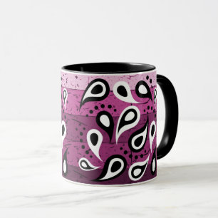 Mug Pink Paisley Motif de textiles décoratifs