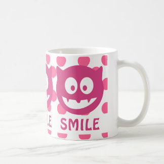 Mug Pink Polka Dot Monster SMILE