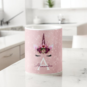 Mug Pink Princess Unicorn Rose Gold Blush Pink Parties