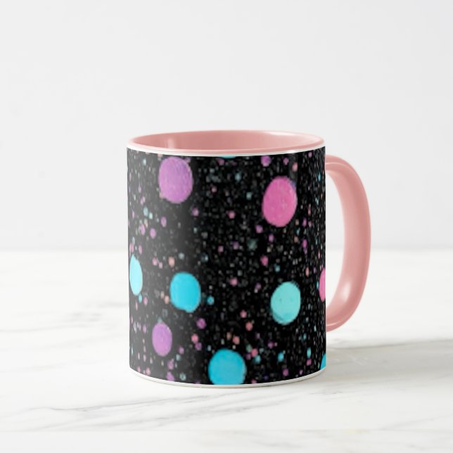 Mug Pink Purple Blue Polka Dots pattern Design (Devant droit)