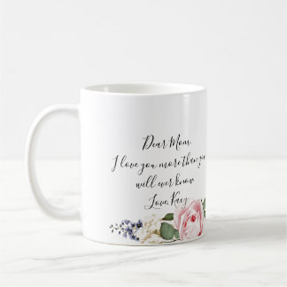 Mug Pink Rose Sentiment Chère maman Custom Photo Cadea