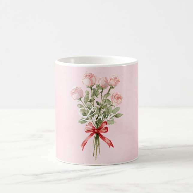 Mug Pink Roses Floral Love (Centre)