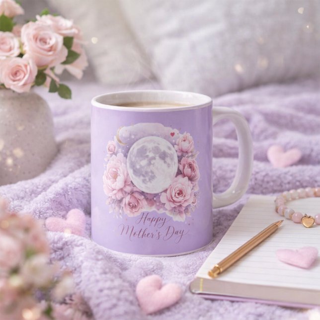 Mug Pink Roses Lavender Moon Mug, Mother's Day Gift (Créateur téléchargé)