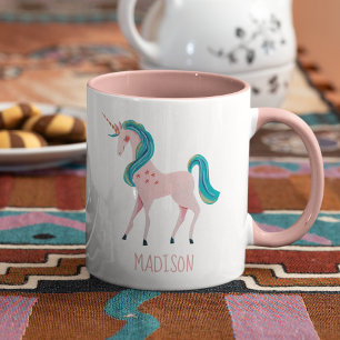 Mug Pink Unicorne mignonne enfants filles