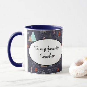 Mug Pins À feuillage persistant dessinés à la main dan