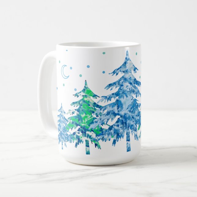 Mug Pins Forêt d'hiver Noël (Devant gauche)