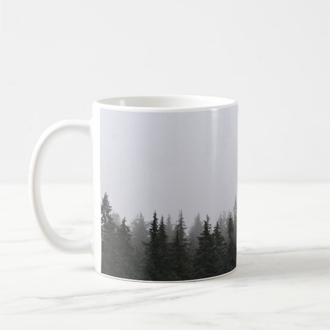 MUG PINS VERTS SOUS LE CIEL BLANC (Gauche)