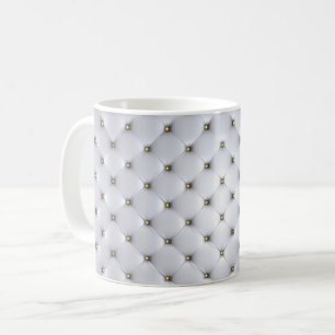 Mug Pintuck look blanc et or élégant
