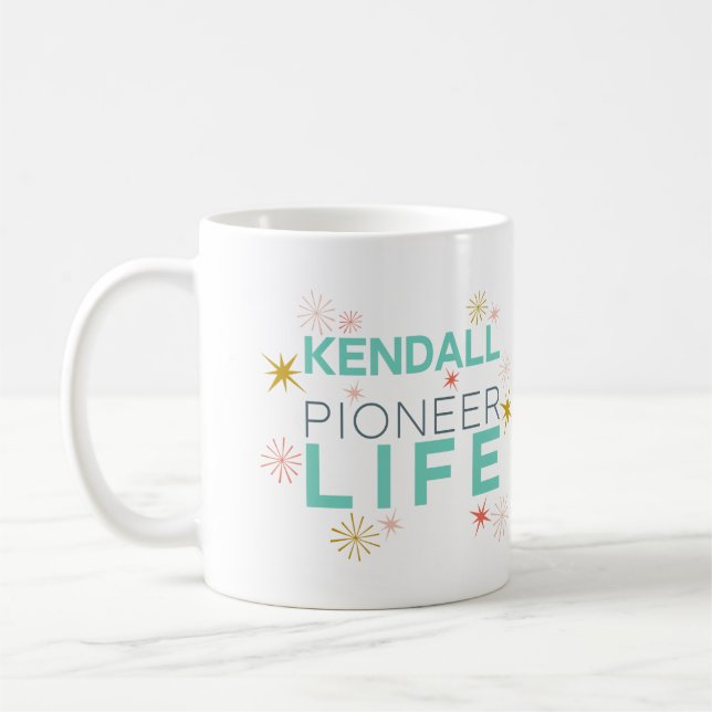 Mug Pioneer Life Sparkly - Nom personnalisé Kendall (Gauche)