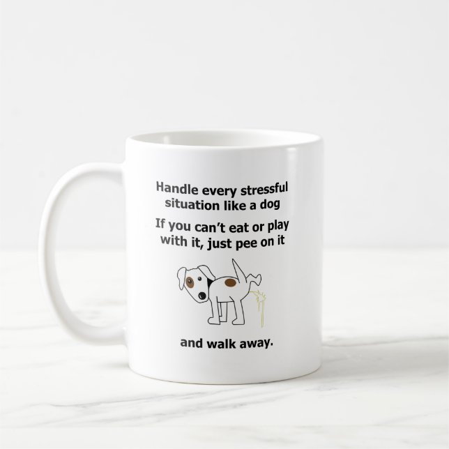 Mug pipi stressant d'animaux de psychologie d'animaux (Gauche)