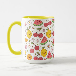 Mug Pique-nique mignon & amis de fruits