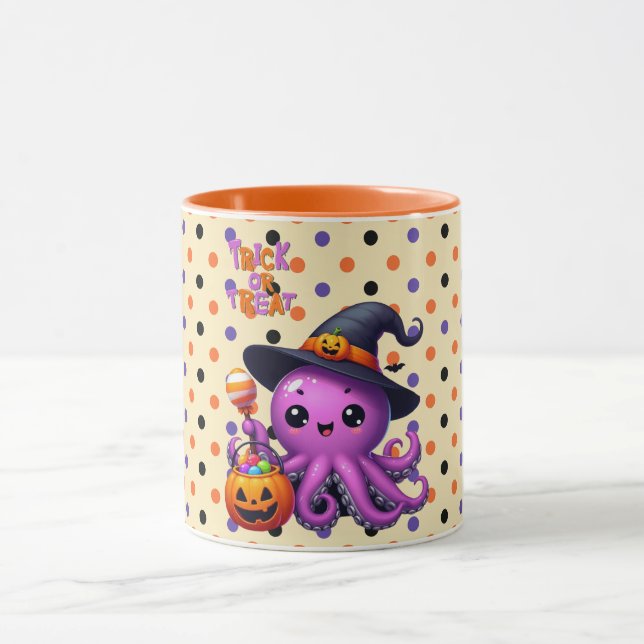 Mug Pique ou traitement Halloween à la pieuvre (Centre)