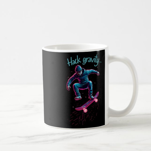 Mug Piratage Gravité Skateboard Planche à roulettes Sk (Droite)
