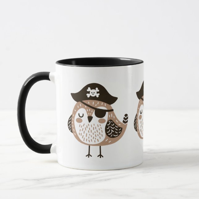 Mug Pirate Bird with Casquette and Eye Patch (Gauche)