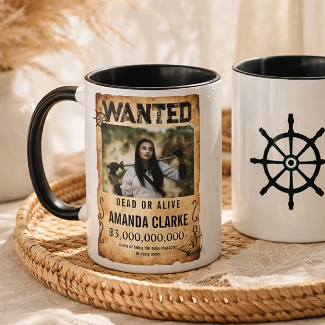 Mug Pirate Bounty Wanted Poster – Custom Photo  (Créateur téléchargé)