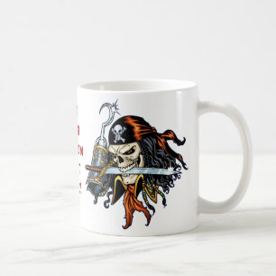 Mug Pirate de crâne avec l'épée et le crochet par A