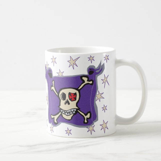 Mug Pirate : Drapeau d'os de crâne et de croix avec (Droite)