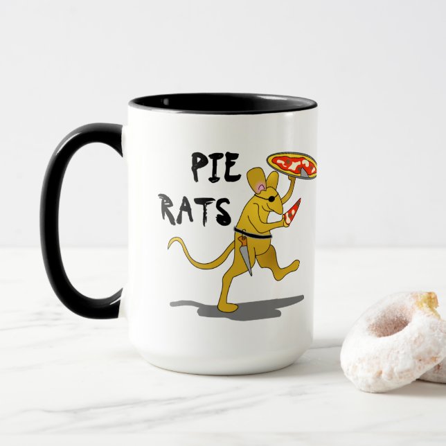 Mug Pirate Pizza Pie Rat (Avec donut)