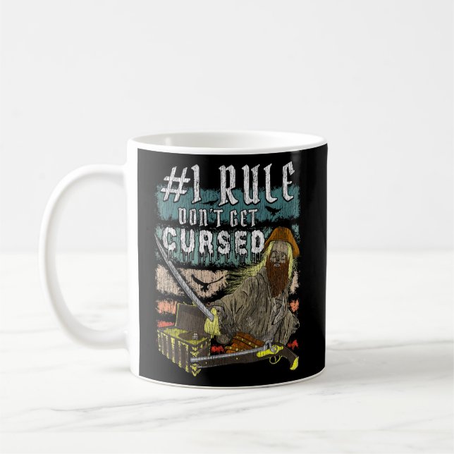 Mug Pirates Pirate Skull Beard Ne pas se faire maudire (Gauche)