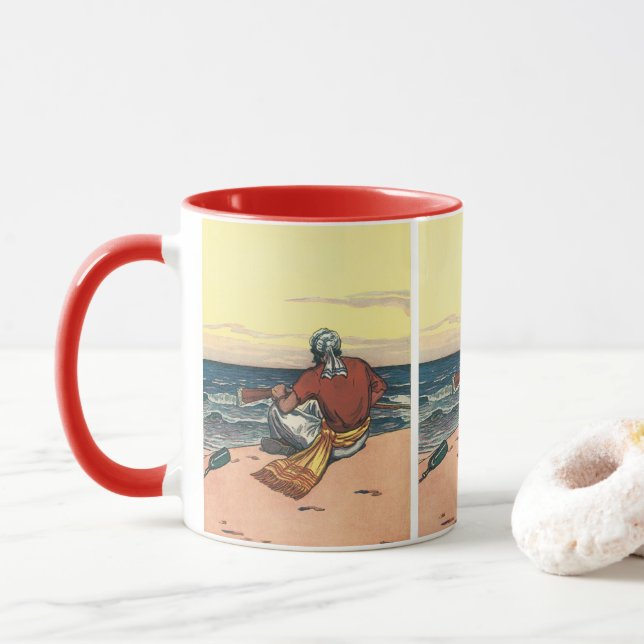 Mug Pirates Vintage, Abandonnés sur une Île Déserte (Avec donut)