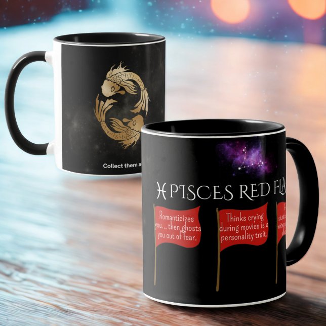 Mug Pisces Red Flags Astrologie Musique | Drôle cadeau (Créateur téléchargé)