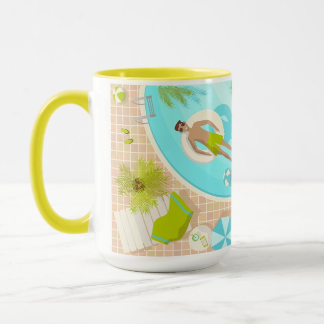 Mug Piscine mec sur la plage tropicale estivale vacanc (Gauche)