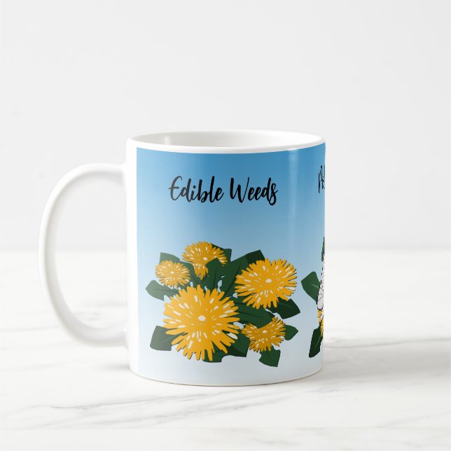 Mug Pissenlit fleur sauvage stylisé & Papillon Jaune (Gauche)