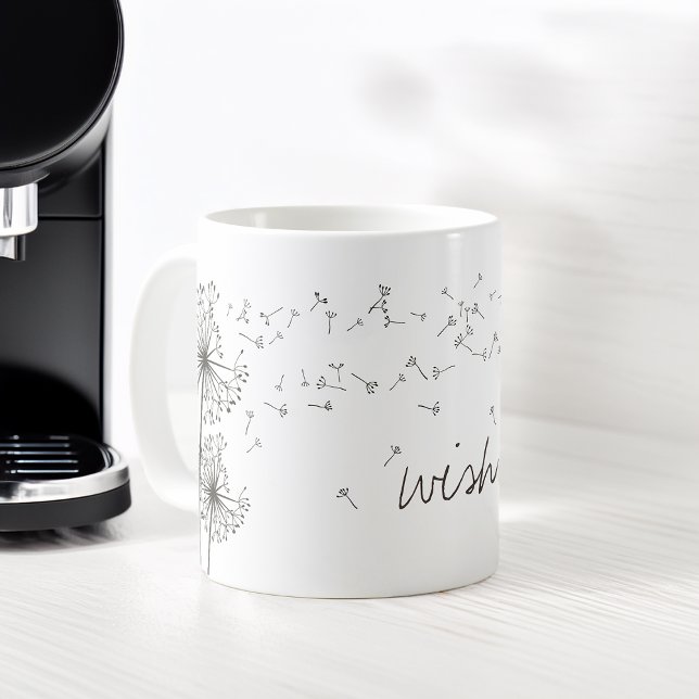 Mug Pissenlit graphique de vœu inspirant (Inspiring Wish Dandelion Graphic Coffee Mug)