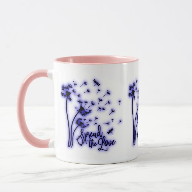 Mug Pissenlits et Libellules Répandez l'Amour (Gauche)