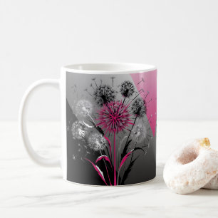 Mug Pissenlits roses, blancs et noirs