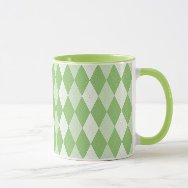 Mug Pistachio Jacquard vert Pale Vert Petit Diamant Sh (Droite)