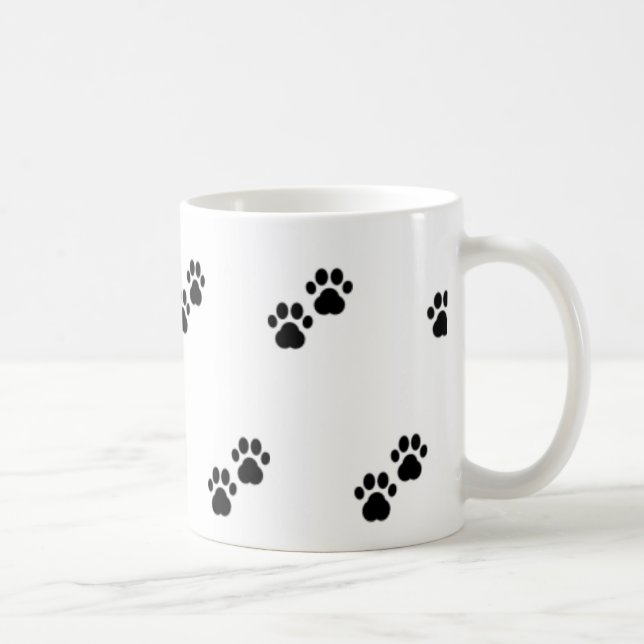 Mug Pistes de chiens en blanc (Droite)
