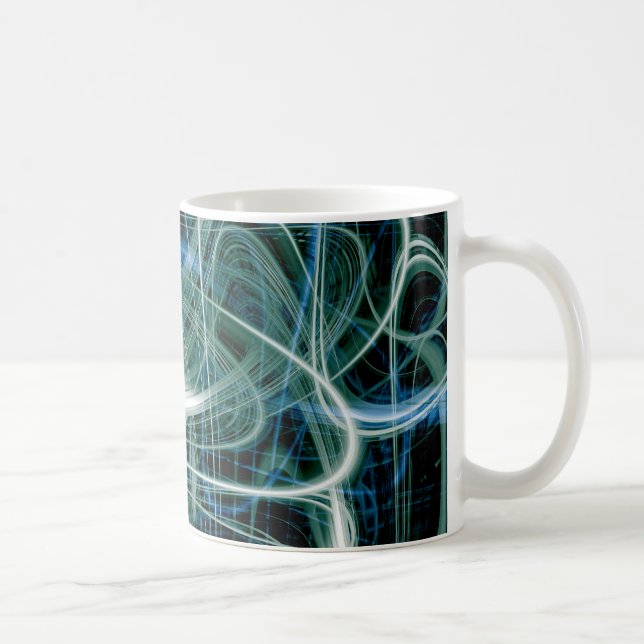 Mug Pistes de lumière verte Abstraites (Droite)