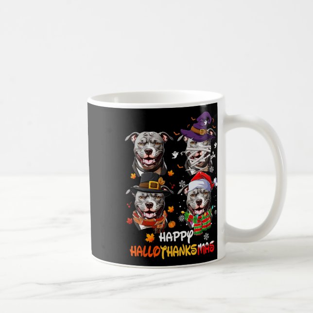 Mug Pitbull Chien Hallothanksmas Halloween Thanksgivin (Droite)