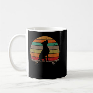 Mug Pitbull Chien sur skateboard Vintage Retro Funny S