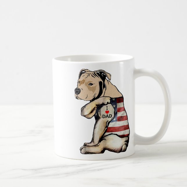 Mug Pitbull j'aime papa tatouage fête des pères  (Droite)