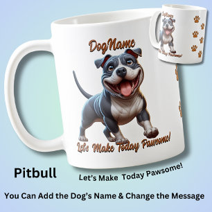 Mug Pitbull Pit Bull - Ajouter le nom du chien, modifi