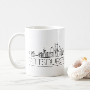 Mug Pittsburgh, Pennsylvanie  Ligne Skyline Stylisée V