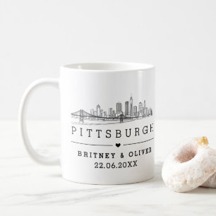 Mug Pittsburgh Skyline - Cadeau de mariage personnalis