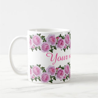 Mug Pivoines roses vintages personnalisées