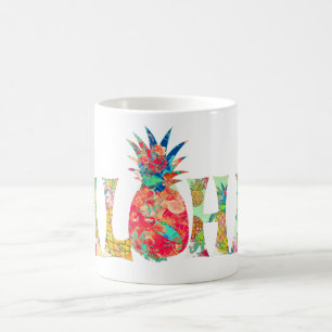 Mug PixDezines Aloha Ananas+Aquarelle Florale