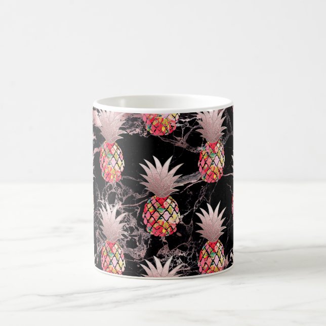 Mug PixDezines Aloha Ananas+Faux Or Rose (Centre)