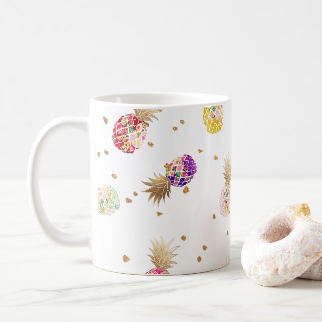 Mug PixDezines Aloha Motif ananas (Avec donut)