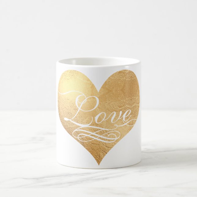 Mug PixDezines Amour/Coeur/Or/arrière - plan do-it-you (Centre)