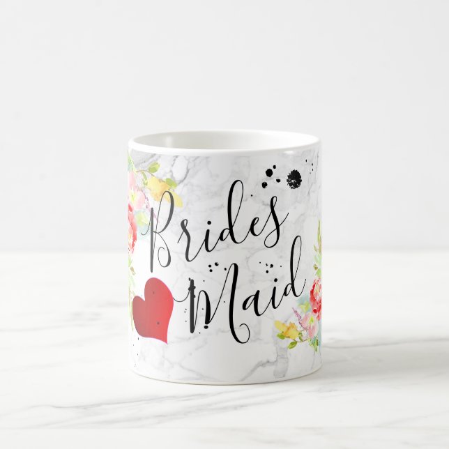 Mug PixDezines Bridesmaid/aquarelle florale (Centre)