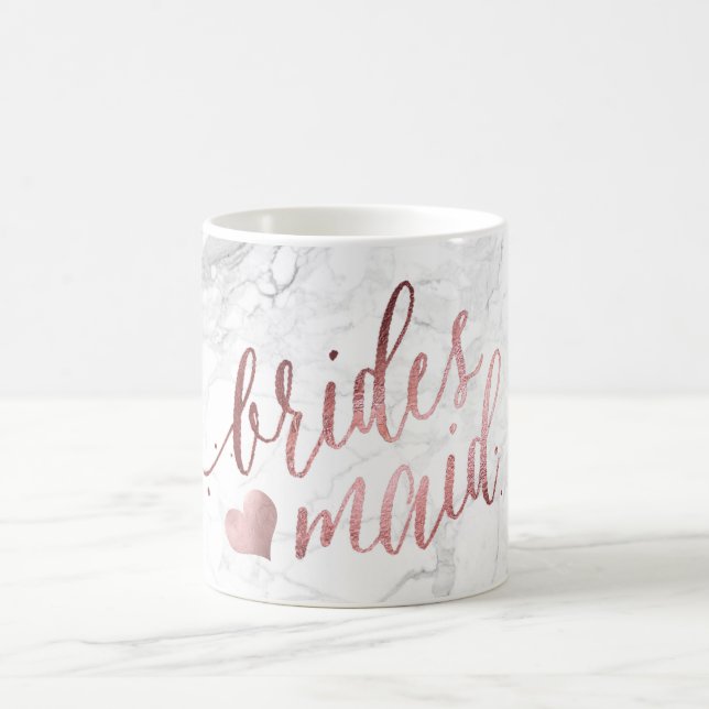 Mug PixDezines Bridesmaid/Faux Rose Gold/Modern Script (Centre)