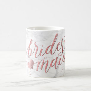 Mug PixDezines Bridesmaid/Faux Rose Gold/Modern Script