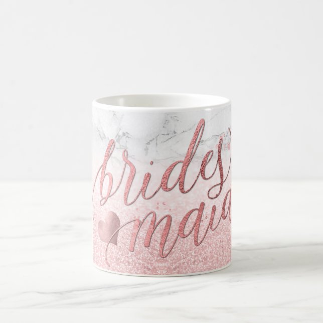 Mug PixDezines Bridesmaid/Faux Rose Gold/Modern Script (Centre)
