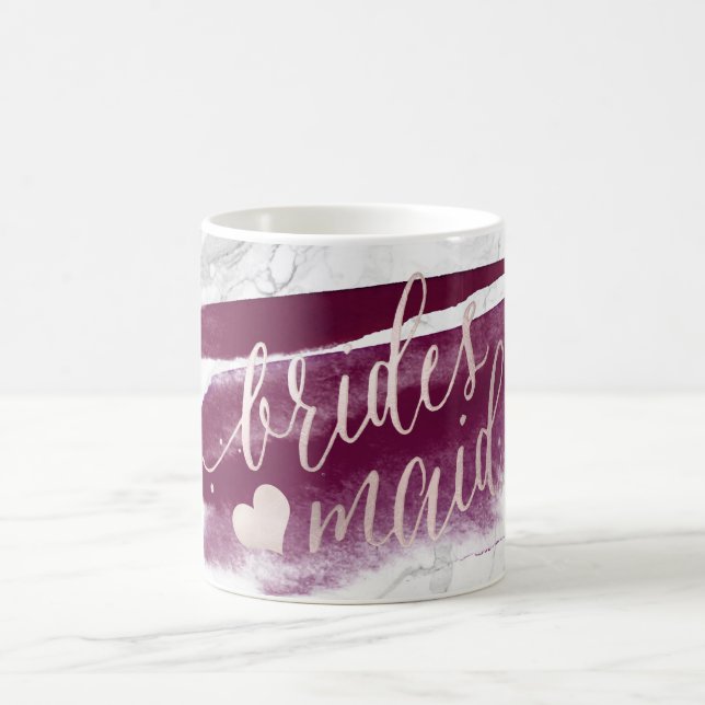 Mug PixDezines Bridesmaid|Marble Blush Pink Script (Centre)