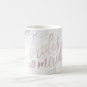 Mug PixDezines Bridesmaid Marble Blush Pink Script